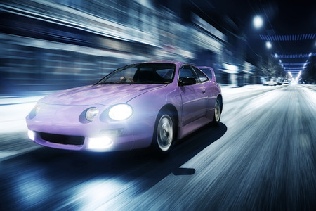 Car fast drive on the roadのeditorial素材