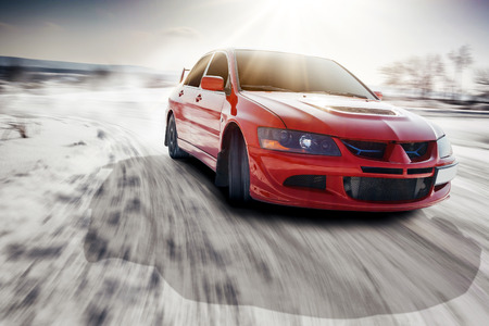 Car fast drive on the roadのeditorial素材