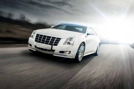 Car fast drive on the roadのeditorial素材