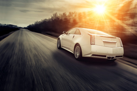 Car fast drive on the roadのeditorial素材
