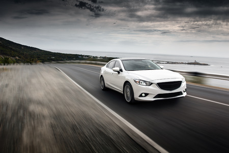 Car fast drive on the roadのeditorial素材