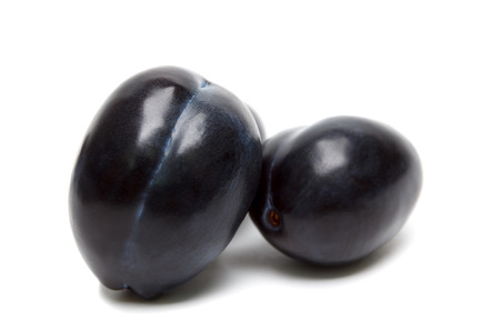 Clean Plum Damson isolated on white backgroundの写真素材
