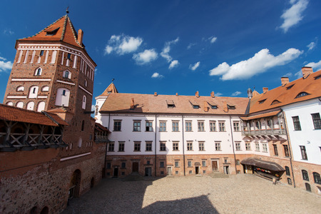 View on Castle Mir in Republic Belarus at daytimeのeditorial素材