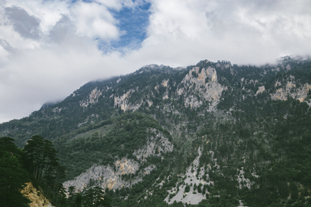 High mountains and clouds, beautiful nature landscapeの写真素材