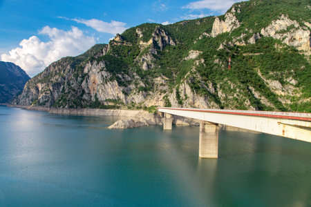 Canyon of Piva lake, Montenegro. Beautiful nature landscape