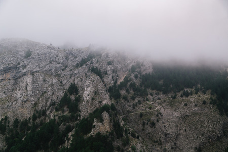 High mountains and clouds, beautiful nature landscapeの写真素材