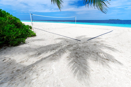 Beautiful nature landscape of tropical island at daytime, Maldivesの写真素材