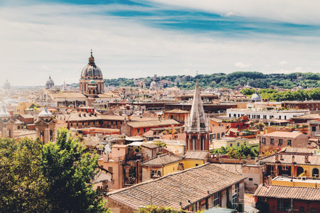 Aerial view to Rome city. Italy, Europeの写真素材