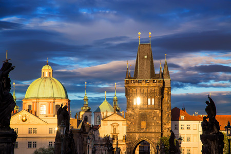 Prague at beautiful sunset, Czech Republic, Europeのeditorial素材