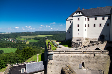 Konigstein fortress in Germany at summer daytimeのeditorial素材