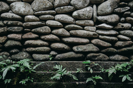 Old grunge stone wall texture pattern backgroundの写真素材