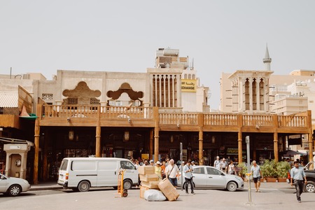Dubai, UAE - September 09, 2018: Traditional arab souk(old souq) at Al Ras district. Deira, Dubaiのeditorial素材