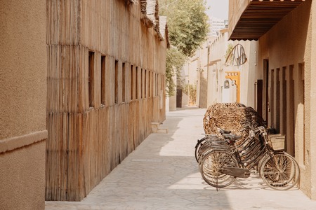 Old town in Al Fahidi Historical District. Dubai city, UAEの写真素材