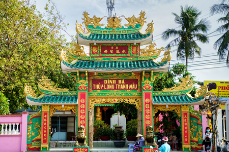 Phu Quoc, Vietnam - December 10, 2018: Main gates of Dinh Ba temple at Phu Quoc islandのeditorial素材