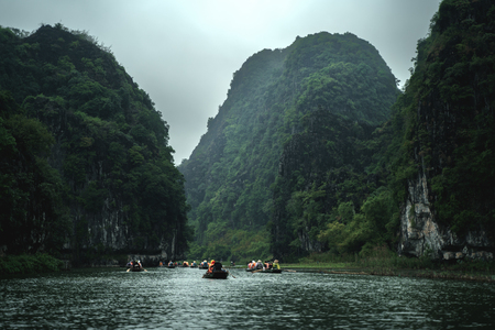 Vietnam Nature Landscape Green Mountains. Tam Coc, Ninh Binhの写真素材