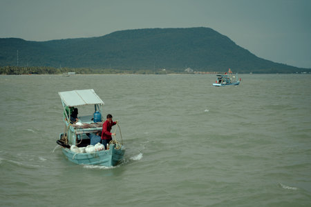 Phu Quoc, Vietnam - December 11, 2018: Ham Ninh Fishing Village at Phu Quoc island in Vietnamのeditorial素材