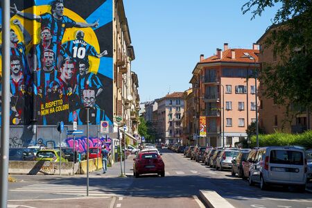 Milan, Italy - June 16, 2019: Streets at Porta Nuova district in Milan city, Italyのeditorial素材