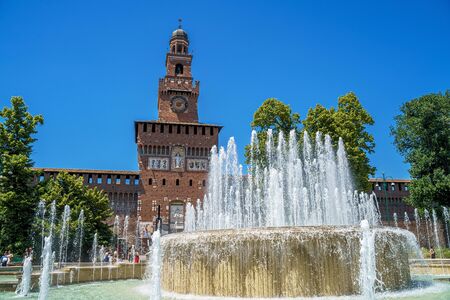 Milan, Italy - June 16, 2019: Sforza Castle (Castello Sforzesco) in Milan, Italyのeditorial素材