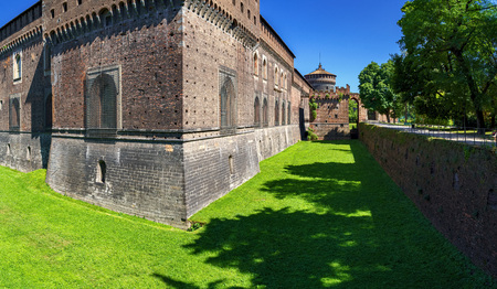 Sforza Castle (Castello Sforzesco) in Milan, Italyのeditorial素材