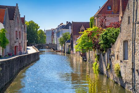 Beautiful city Bruges (Brugge) old town in Belgium, Europeの写真素材