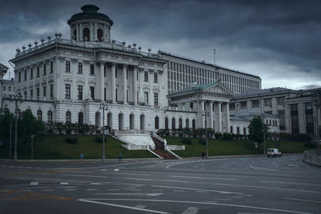Moscow, Russia - May 08, 2020: Empty streets in the city center due quarantine COVID-19のeditorial素材