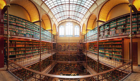 Amsterdam, Netherlands - March 7, 2020: Interior of Rijksmuseum Library in Amsterdamのeditorial素材