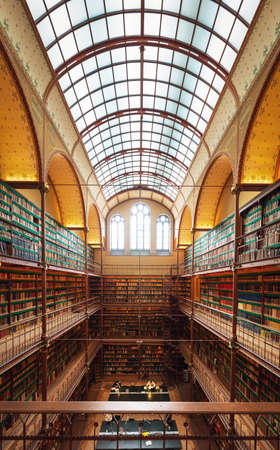Amsterdam, Netherlands - March 7, 2020: Interior of Rijksmuseum Library in Amsterdamのeditorial素材