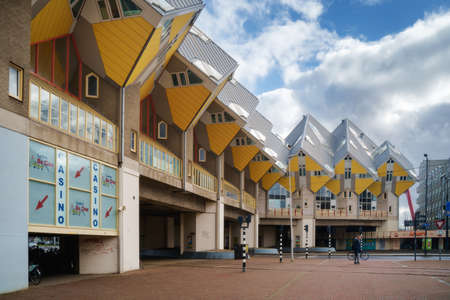 Rotterdam, Netherlands - March 9, 2020: Cube houses (Kubuswoningen) in Rotterdam, Netherlands at daytimeのeditorial素材