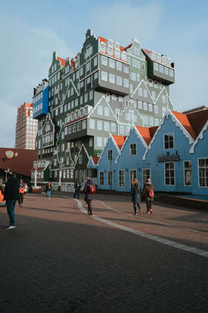 Zaandam, Netherlands - March 6, 2020: Inntel Hotels in Russische Buurt - Russian neighbourhood in Zaandam city. Netherlands (Holland)のeditorial素材