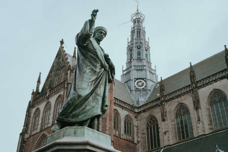 Haarlem, Netherlands - March 6, 2020: Haarlem city center old townのeditorial素材
