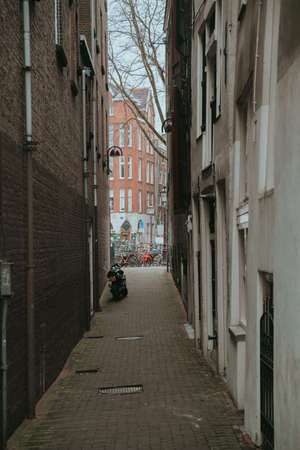 Amsterdam, Netherlands - March 7, 2020: Amsterdam city center old townのeditorial素材