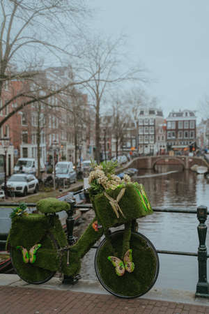Amsterdam, Netherlands - March 7, 2020: Amsterdam city center old townのeditorial素材