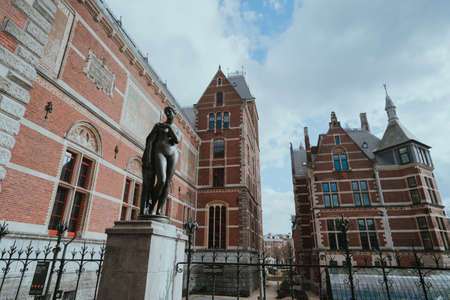 Amsterdam, Netherlands - March 7, 2020: Amsterdam city center old townのeditorial素材