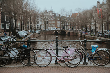 Amsterdam, Netherlands - March 5, 2020: Canals in Amsterdam city center old townのeditorial素材