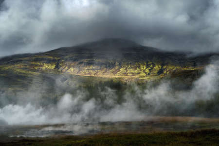 Haukadalur, The Valley Of The Geysers in Icelandの写真素材