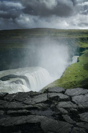 Gullfoss waterfall in South Iceland. Beautiful nature landscapeの写真素材