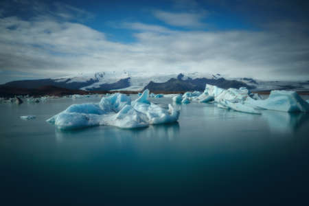 Jokulsarlon Glacier Lagoon in East Iceland. Iceberg on the waterの写真素材