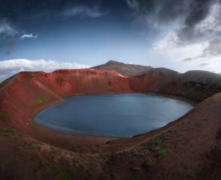 Crater VÃ­ti. Lake in Krafla volcano, Northeast Iceland nature landscapeの写真素材