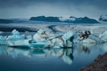 Jokulsarlon Glacier Lagoon in East Iceland. Iceberg on the water