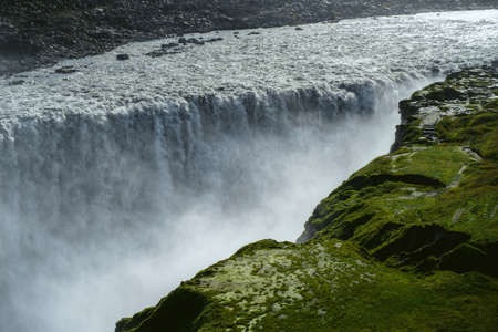 Dettifoss waterfall in Northeast Iceland. Beautiful nature icelandic landscape in sunny dayの写真素材