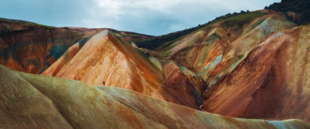 Colorful mountains at Landmannalaugar in Fjallabak natural reserve, South Iceland. Beautiful nature landscapeの写真素材