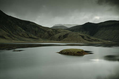 Frostastadavatn lake in South Iceland. Beautiful nature landscapeの写真素材