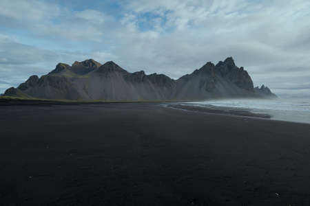 Vestrahorn mountain at Stokksnes cape in East Iceland in the morningの写真素材