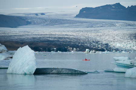 Jokulsarlon Glacier Lagoon in East Iceland. Iceberg on the waterの写真素材