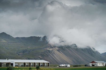 Houses at South Iceland. beautiful nature dramatic landscapeの写真素材