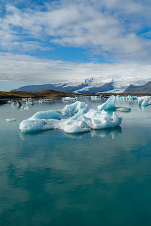 Jokulsarlon Glacier Lagoon in East Iceland. Iceberg on the waterの写真素材