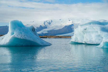 Jokulsarlon Glacier Lagoon in East Iceland. Iceberg on the waterの写真素材