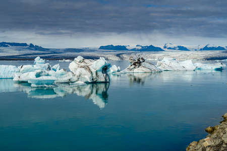 Jokulsarlon Glacier Lagoon in East Iceland. Iceberg on the waterの写真素材