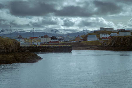 View of cityscape Stykkisholmur town, West Iceland, Snaefellsnes (SnÃ¦fellsnes) peninsulaの写真素材