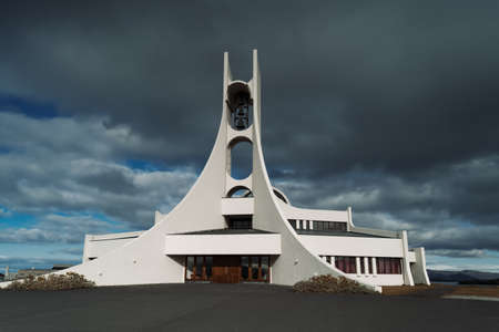 Stykkisholmskirkja church in Stykkisholmur town, West Iceland, Snaefellsnes (SnÃ¦fellsnes) peninsulaの写真素材